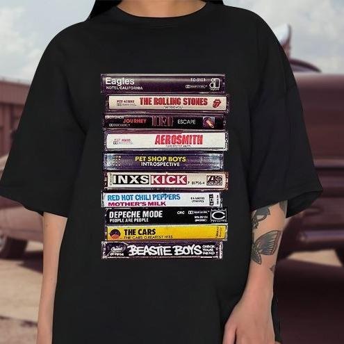 80's Rock Cassette Shirt, Vintage Rock Band Shirt, Old School Music Band Shirt Hoodie, Sweatshirt | DripVista.com