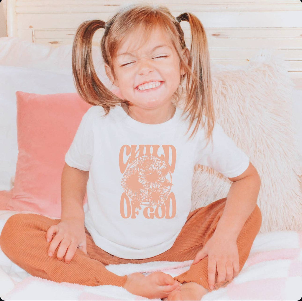 Child of God Flowers Kid's Christian Graphic Tee
