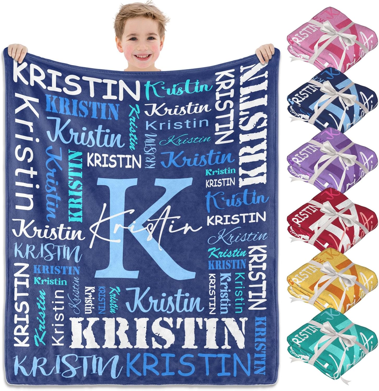 Sparklove Personalized Gifts for Women, Personalized Name Blanket, Custom Blanket Gifts for Adults or Kids, Customized Christmas Birthday Gifts for Boys Girls Baby Mom Dad Girlfriend Boyfriend
