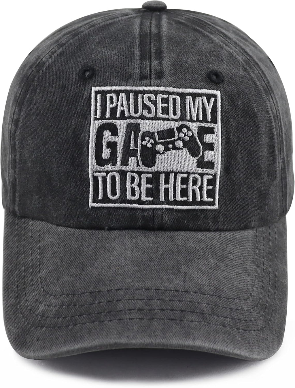 I Paused My Game to Be Here Hat for Men Women, Funny Adjustable Cotton Embroidered Gamer Baseball Cap