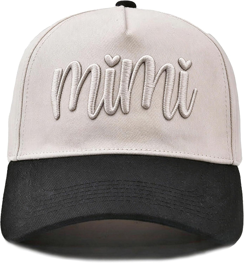Mimi Gifts- 3D Embroidered Grandma Hat Adjustable Cotton Baseball Caps for Grandparent
