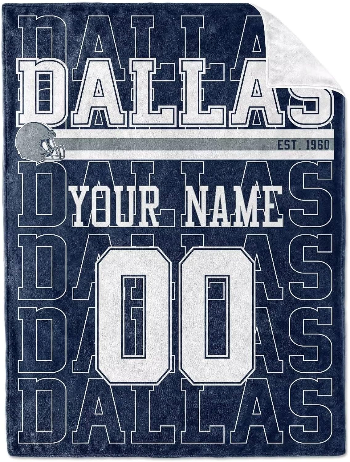 KREDE Dallas Throw Blanket for Baby Boy Girl Custom Name and Number Gifts