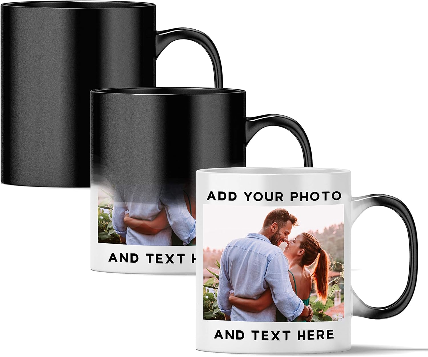 Personalized Magic Mug - Custom Color Changing Mug , 11 oz Personalized Coffee Mug with Photo, Picture - Heat Sensitive Custom Coffee Mug , Color Changing Cups, Tazas Magicas Personalizadas