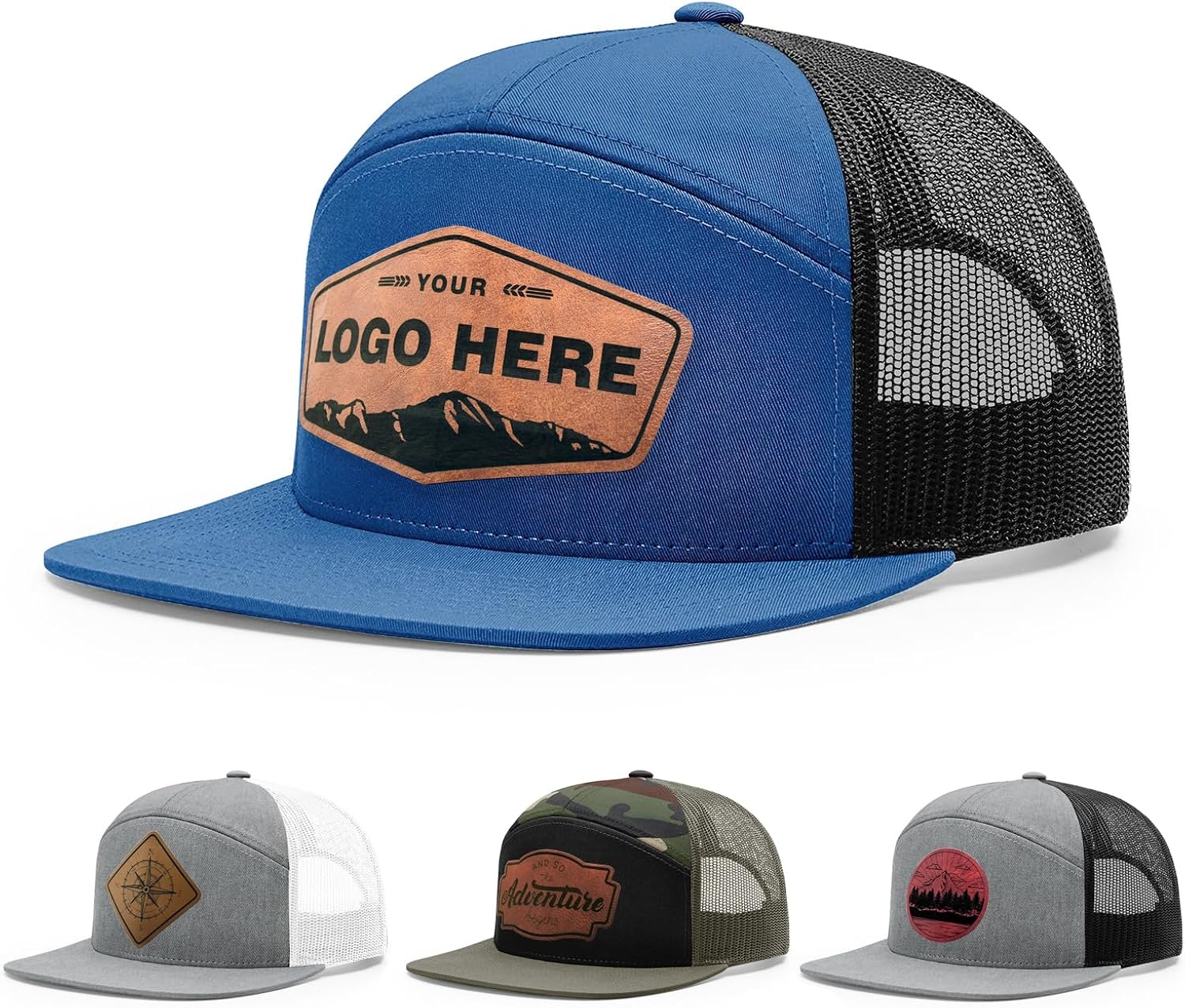 Personalized Custom 168 Style Trucker Leather Patch Hat for Men & Women