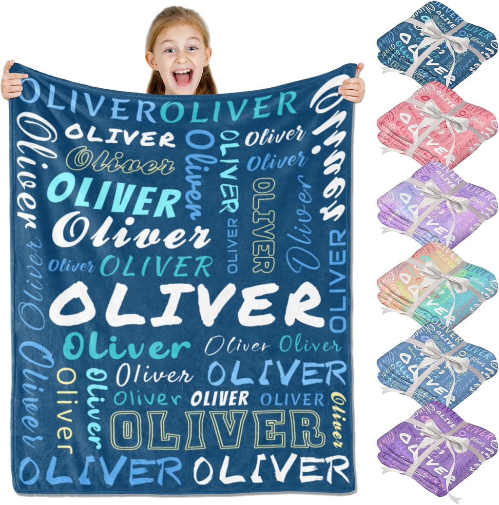 PUREFLY Personalized Blankets and Throws- Custom Blanket with Name for Adults and Kids, for Women and Men, Customized Fleece Throw for Baby Girls and Boys