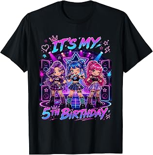 Kids It's My 5th K Pop Birthday Girl 5 Year Old K-Pop Bday T-Shirt
