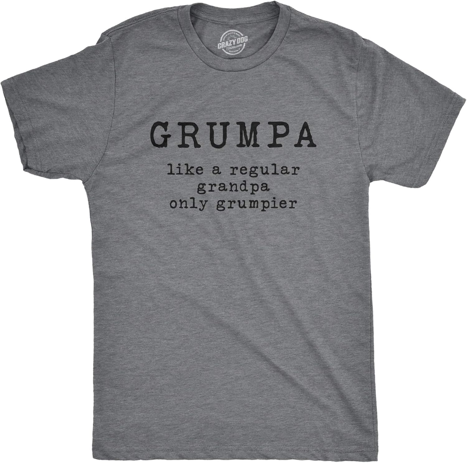 Mens Grumpa Like Regular Grandpa Only Grumpier T Shirt Funny Grandfather Tee