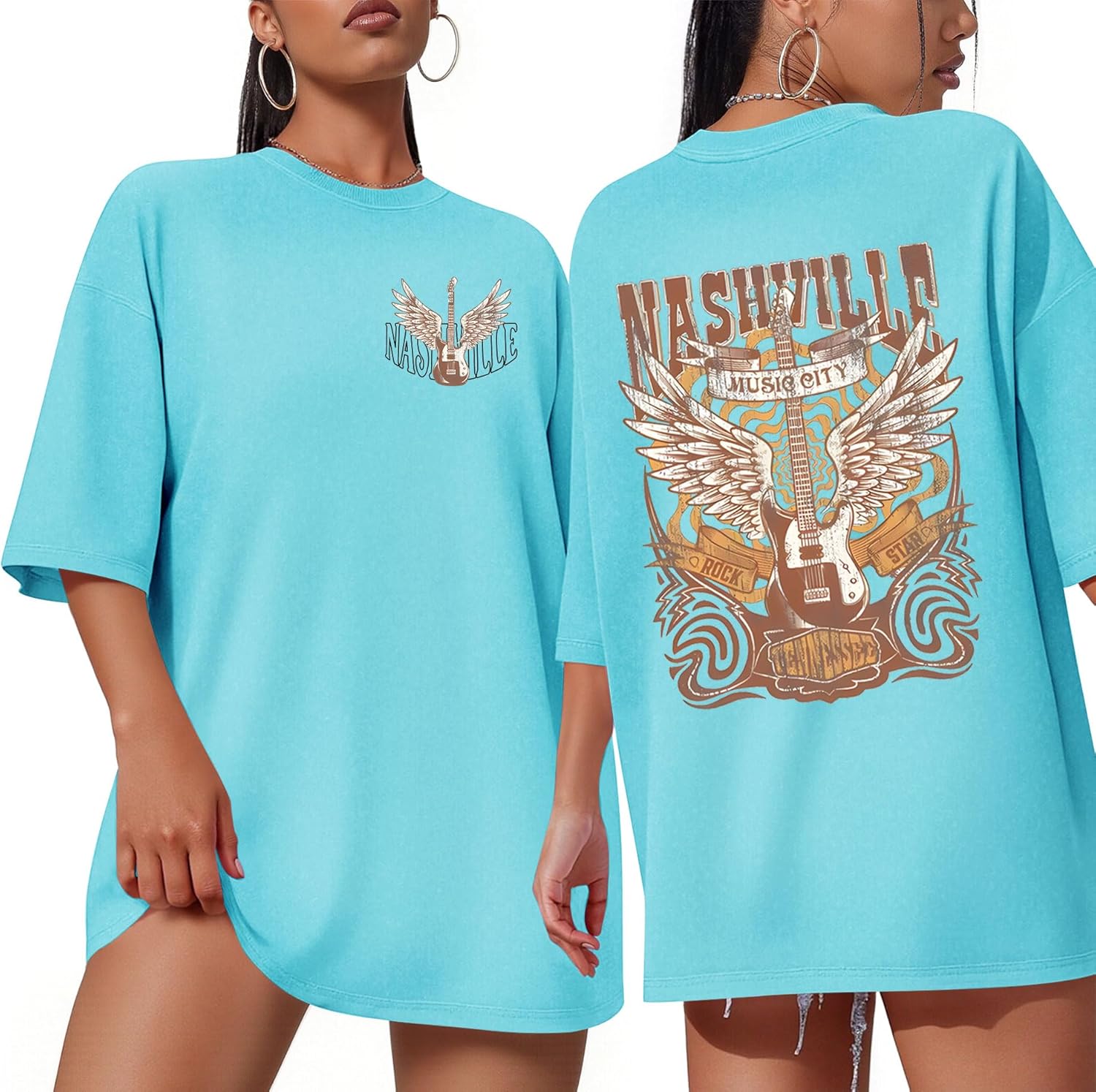 Country Music Shirts for Women Oversized Rock Band Tshirt Vintage Graphic Country Concert Outfits