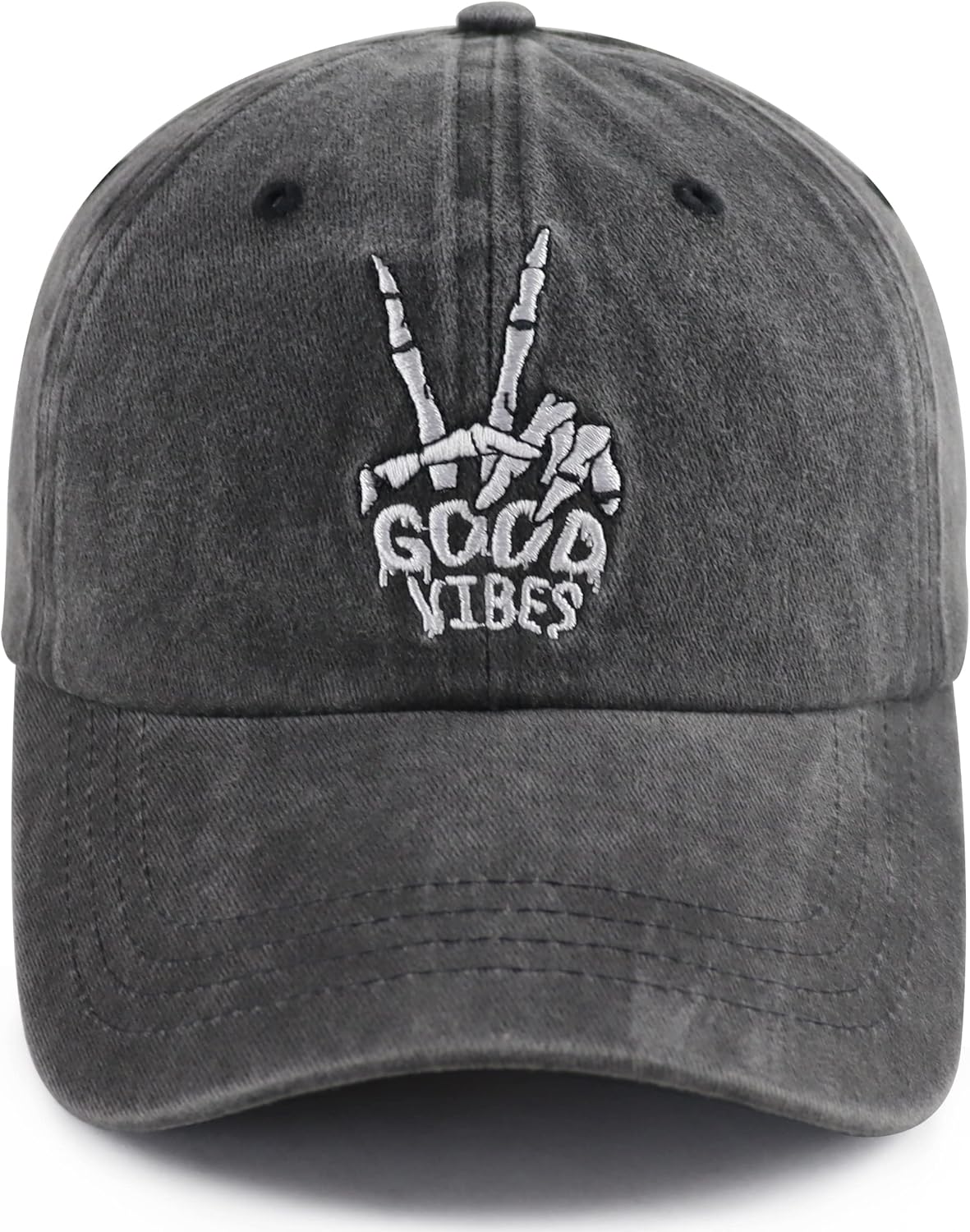 Skeleton Hand Hat for Men Women, Funny Adjustable Cottom Embroidered Skull Finger Baseball Cap