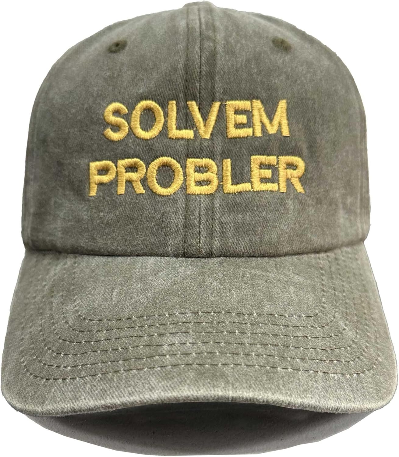 Apparel Embroidered Cap & Hat | SOLVEM PROBLER Hats | Vintage Caps for Mens & Women | Black Sweatband Fitted Hat |