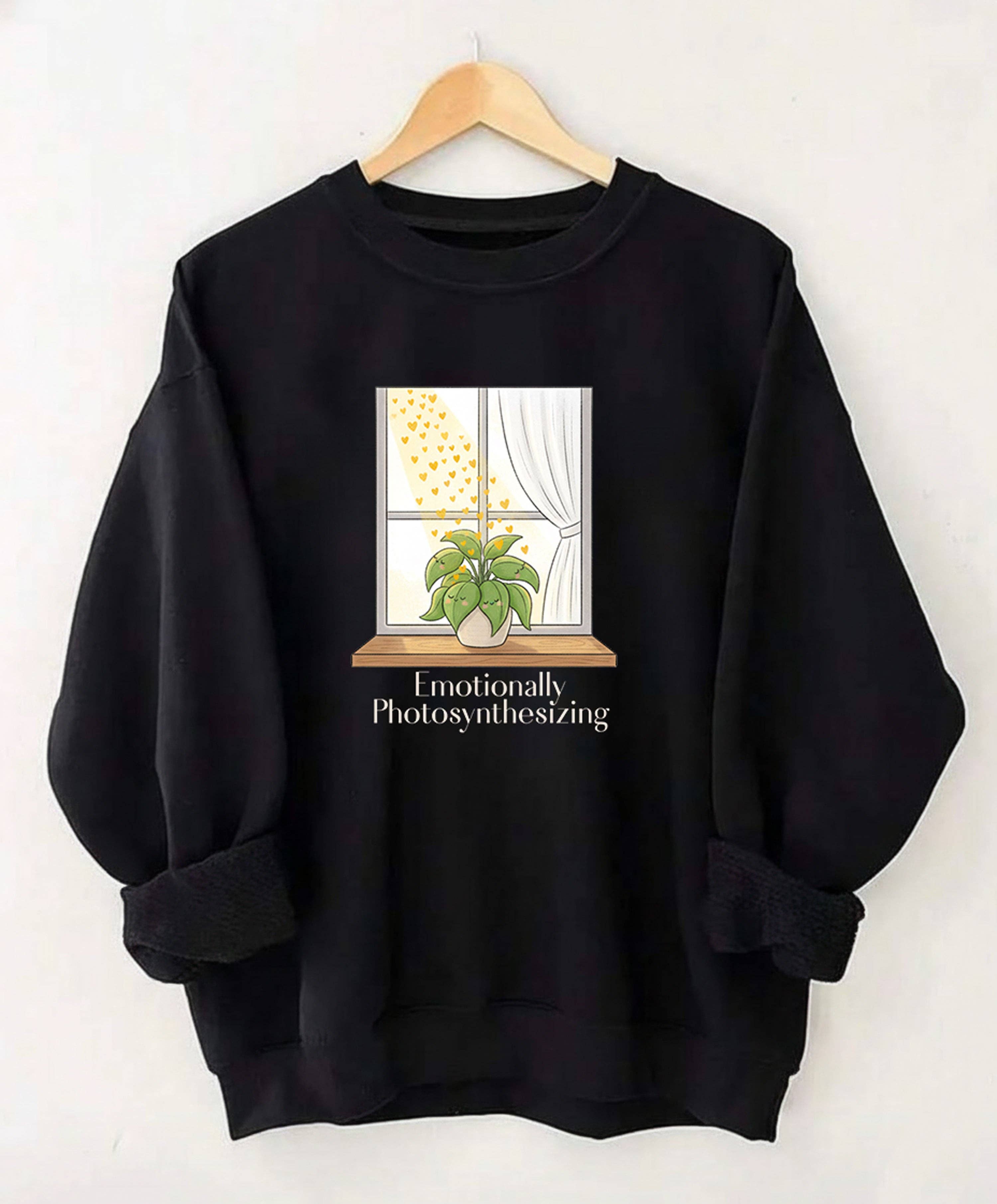 Emotionally Photosynthesizing Sweatshirt, Valentine’S Day Plant Lover Gift, Cozy Botanical Crewneck, Houseplant Lover Sweater