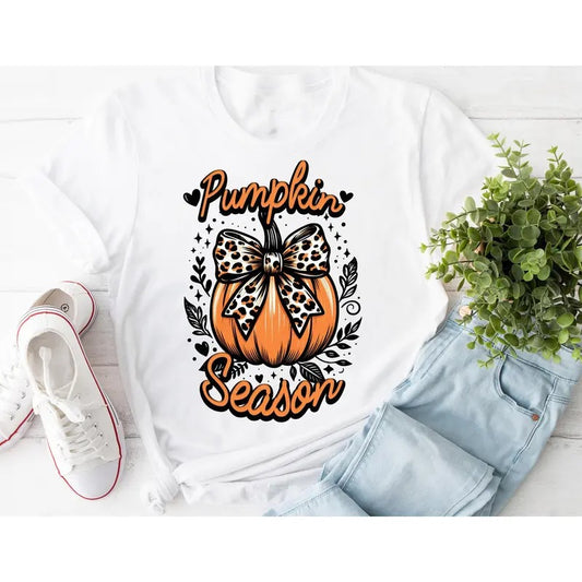 #846 - Pumpkin Season Autumn Halloween Fall - Print Unisex Crew neck Tee T-shirt Comfort Fabric