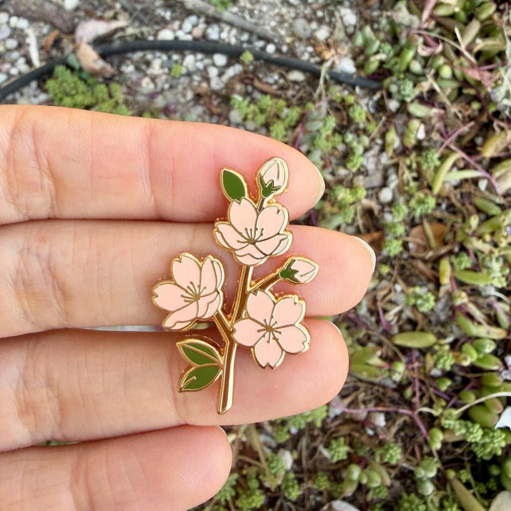 Cherry Blossom Enamel Pin Sakura Flower Pin Floral Lapel Pin
