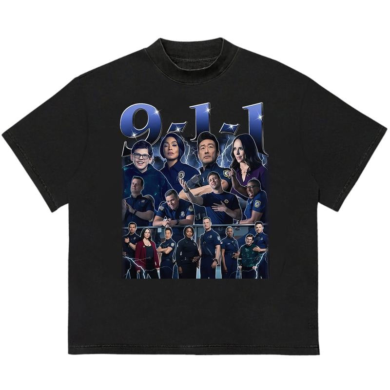 9-1-1 movie Evan Buckley Bobby Nash T-Shirt Soft Cotton Fabric Unisex Graphic Design Hoodie, Sweatshirt | DripVista.com