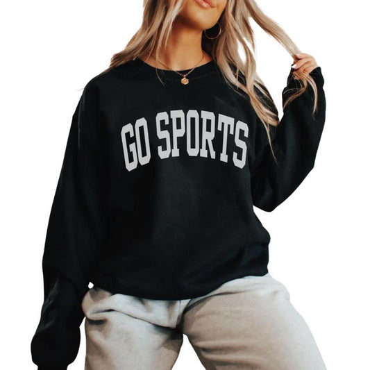 90's Go Sports Sweatshirt, Preppy Varsity Sports T-shirt, Game Day Vibes Crewneck, Sunday Football, Football Mom, College Football Sweater