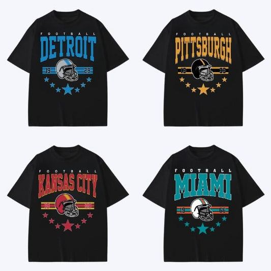 90s All Team Football Black T-shirt, Vintage 1960 Football T-shirt, Cowboy Football Game Day Graphic Tees, All Team Shirt Gift Football Fan Menswear