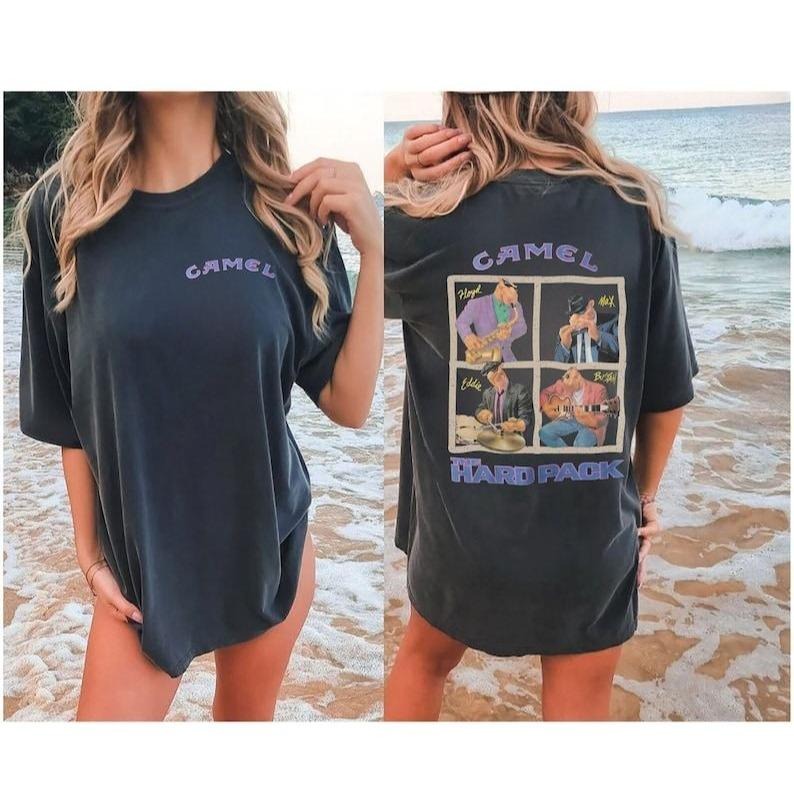 90s Camel The Hard Pack T-shirt, Joe Camel Promo Tee, Cowboy Apparel, Motorcycle Smoker Shirt 1990s