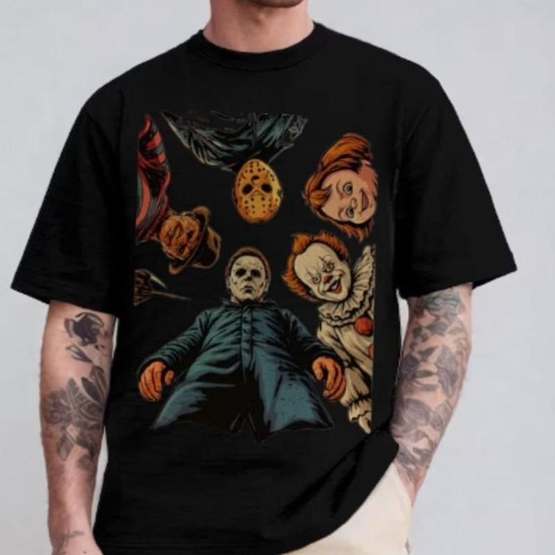 90s Halloween movie Characters Shirt, Vintage Retro Spooky Scary Horror Movie Shirt, Trendy Halloween Tee, Halloween...