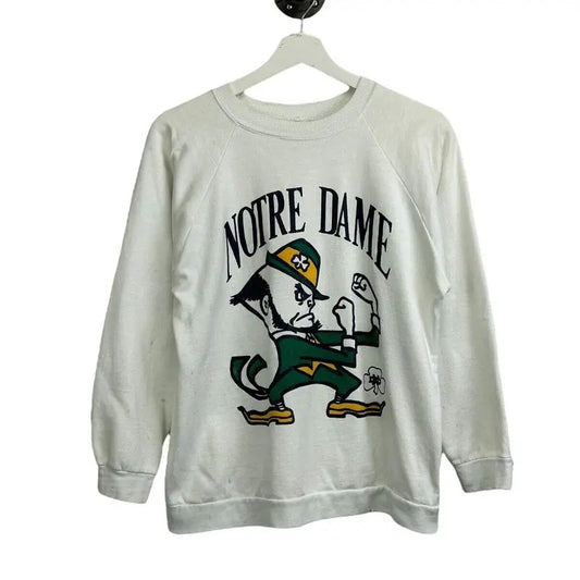 Vintage 80s/90s Notre Dame Fighting Irish NCAA Graphic Sweatshirt Size Medium