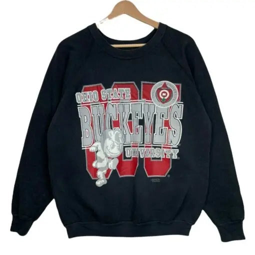 90s Ohio State Buckeyes NCAA Sweatshirt Black Red