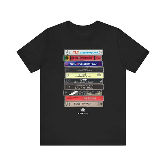 90s R & B Cassette Tape Tea Music Lover Gift Rhythm Blu3s Cassette Tape Shirt Old School Music 90s Rnb Cassette Unisex Short Sleeve Tee Shirt Casual Clothing Crew Necks Vintage Tops Menswear Embroidered