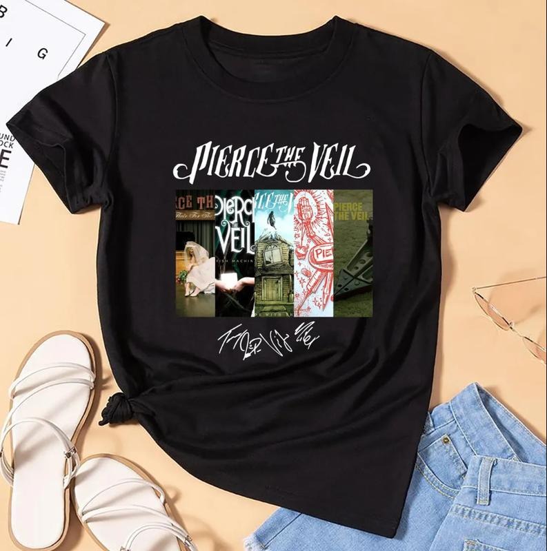 90s Vintage Pierceeeee Rock Band Shirt, 2025 The Veilll Fan Tee Hoodie, Sweatshirt | DripVista.com