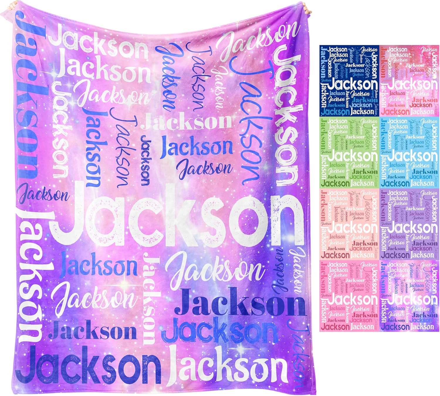Artsadd Personalized Name Blanket, Custom Blanket Gifts for Adults or Kids, Customized Birthday Christmas Blankets for Boys Girls Baby Mom Grandma Dad Girlfriend Boyfriend