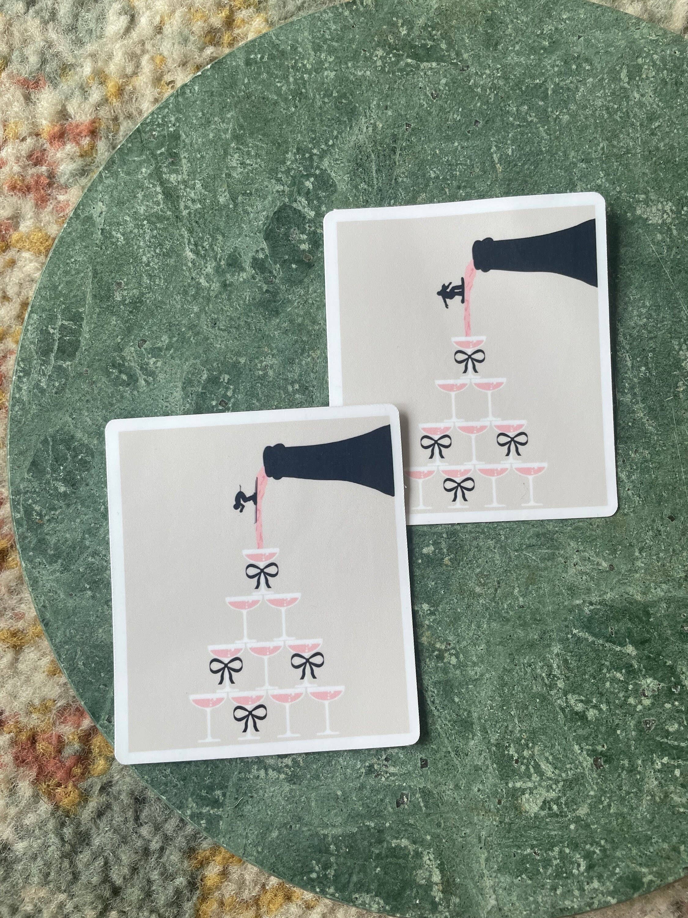 Girl Skiing Snowboarding Pink Coquette Sticker