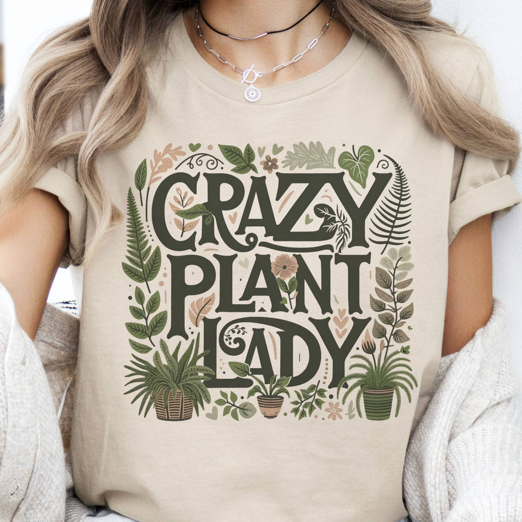 Plant Crazy Lady Gardening Garden Florist Market Graphic Tee