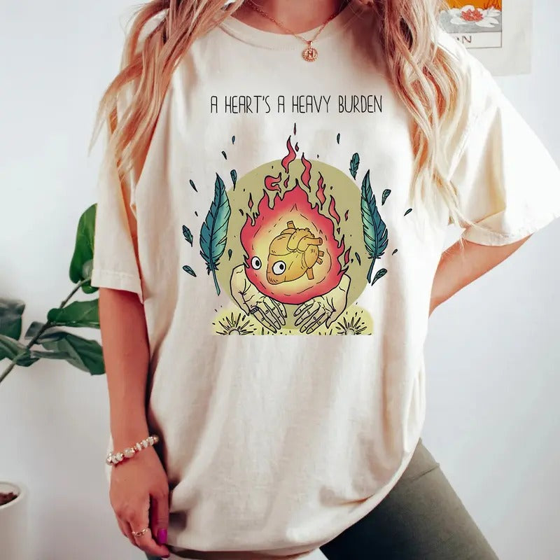 A Heart's A Heavy Burden Calcifer Sweatshirt, T-Shirt, Hoodie