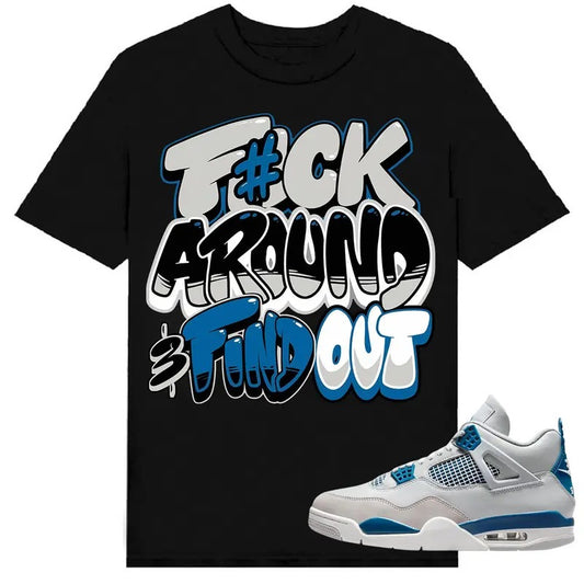 A J 4 Retro Military Blue Shirt To Match Sneaker Fuch Around