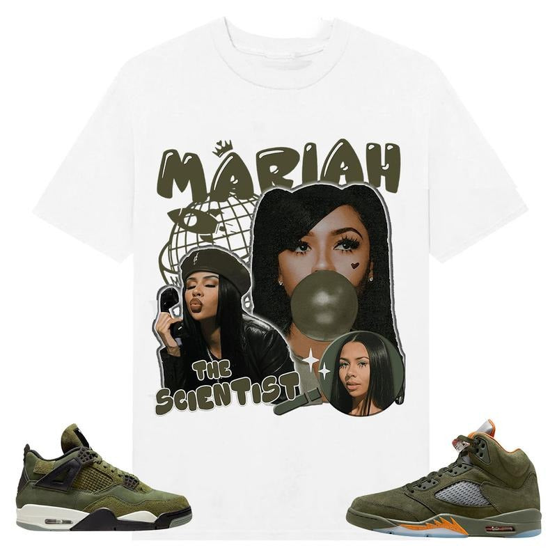 A J 5 Olive Unisex Shirt, Mariah TS, Shirt To Match Sneaker Color Whitestyle{n002}2 Hoodie, Sweatshirt | DripVista.com