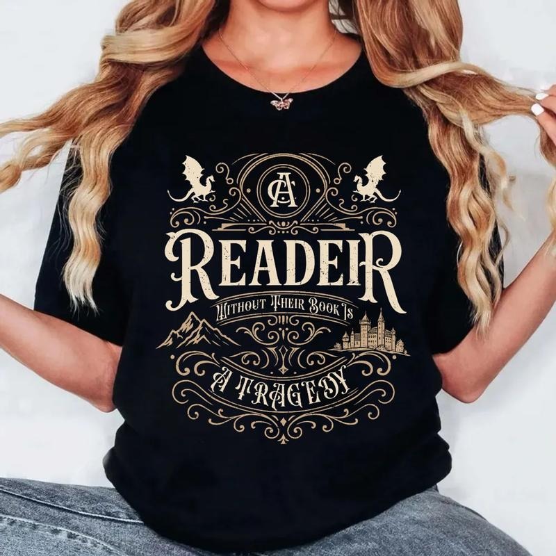 A Reader Without Their Book Is A Tragedy Shirt, Bookish Shirt, Fourth Wing, Onyx Storm, Dragon Rider, Book Lovers Shirt, Unisex Sweater Pullover Tee