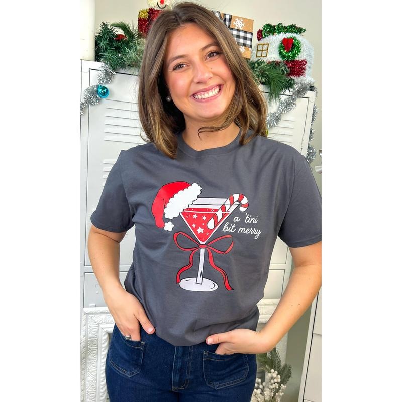 A Tini Bit Merry Christmas Graphic Shirt Hoodie, Sweatshirt | DripVista.com