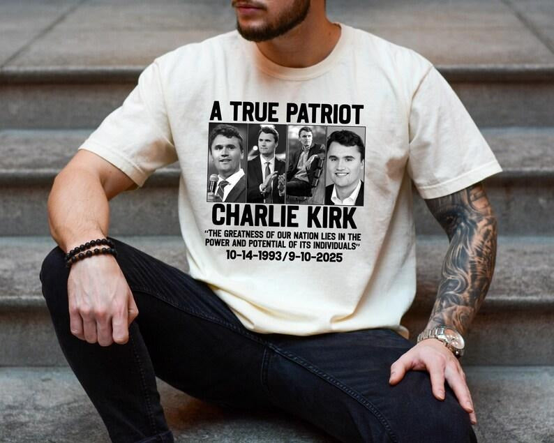 A True Patriot Charlie Kirk Shirt, Rest in Peace Charlie, Charlie Kirk Memorial T-Shirt, Republican Shirt, Patriotic American,  Menswear