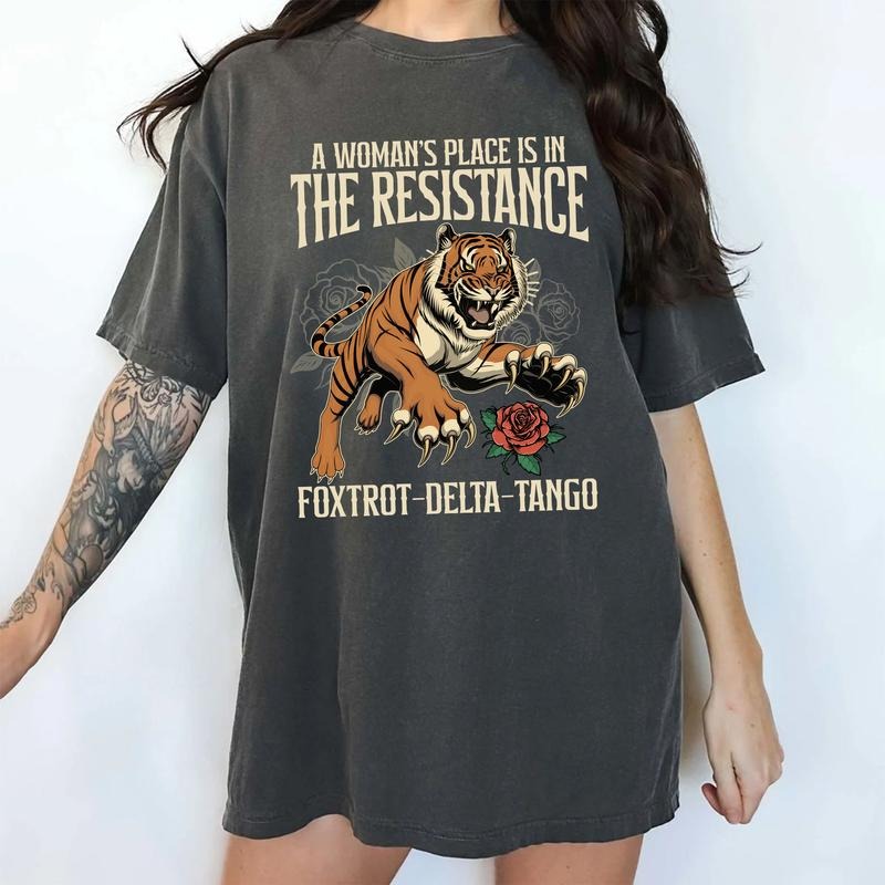 A Woman's Place Is In The Resistance Comfort Colors Shirt, Vintage Subtle FDT T-shirt, Retro Feminist Graphic Tee, Subtle...