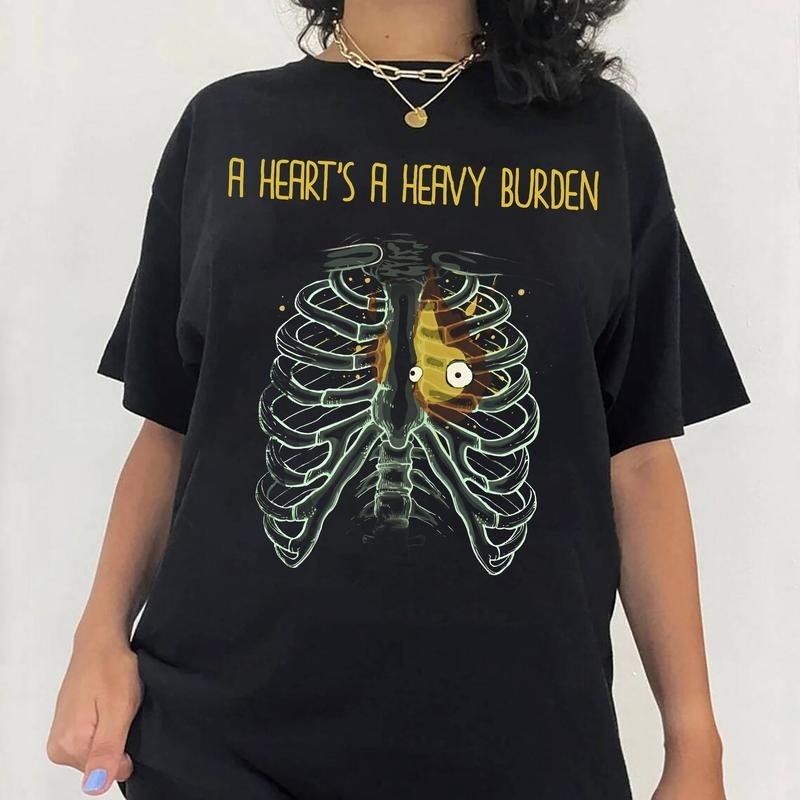 A heart's A Heavy Burden T-shirt Top Womenswear Underwear Streetwear Tshirt Summer Comfort Round Neck