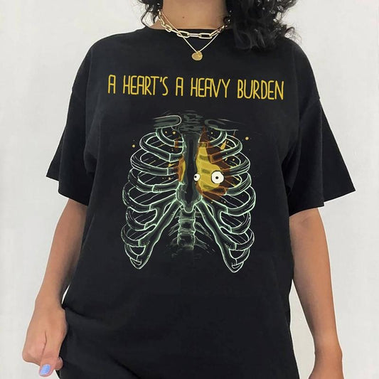 A heart's A Heavy Burden T-shirt Top Womenswear Underwear Streetwear Tshirt Summer Comfort Round Neck