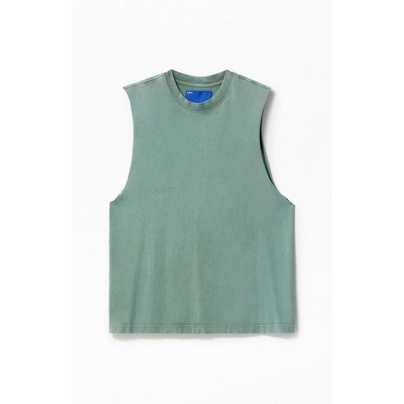A.R.C. Men's Seafoam Vintage Wash Cut Off Muscle T-Shirt Hoodie, Sweatshirt | DripVista.com