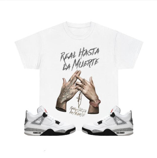 AA Real Hasta Hiphop Music T-shirt To Match Sneaker White Cement 4s, Streetwear Style T-shirt For Fan