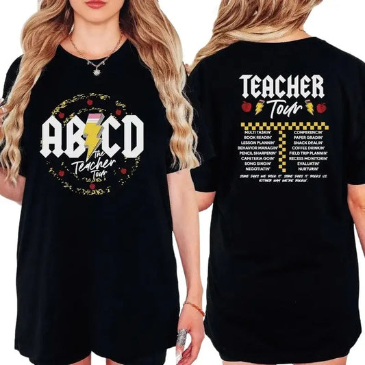 ABCD Teacher Back To School Unisex T-Shirt, End of School Year Shirt, Trendy t shirt, Kindergarten Teacher Shirt Comfort Fabric