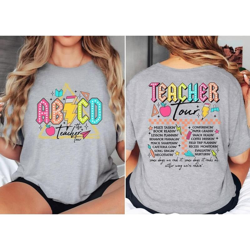 ABCD Teacher Tour Shirt, Back To School Tshirt, Funny Teacher Shirt Hoodie, Sweatshirt | DripVista.com