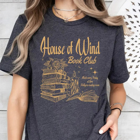 ACOTAR House Of Wind Book Club Shirt And Sweatshirt, Night Court Velaris House Of Wind Library Sarah J Maas Throne of Glass, Valkyrie Reading Room SJM