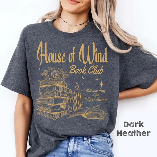 ACOTAR House Of Wind Book Club T-Shirt, Night Court Vel.ris House Of Wind Library SJM Licens.d Merch Feyre Arche.on Nesta Bookish Gift Shirt
