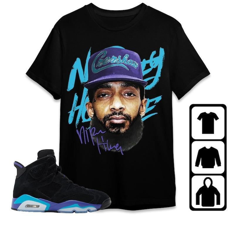 AJ 6 Aqua Unisex T-Shirt, Tee, Sweatshirt, Hoodie, Hussle Head, Shirt To Match Sneaker | DripVista.com
