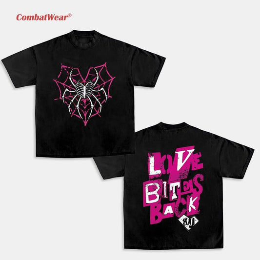 AJ LEE LOVE BITES BACK SPIDER WEB TEE, Wrestling Tee, Wrestling Graphic Tee, 2025 Wrestler Shirt, Sports Shirt, Vintage Wresting Shirt, Wrestling Fan Gift