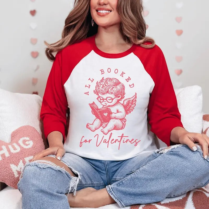 ALL Booked for Valentines Raglan Unisex Shirt - ONLY 1 at this price