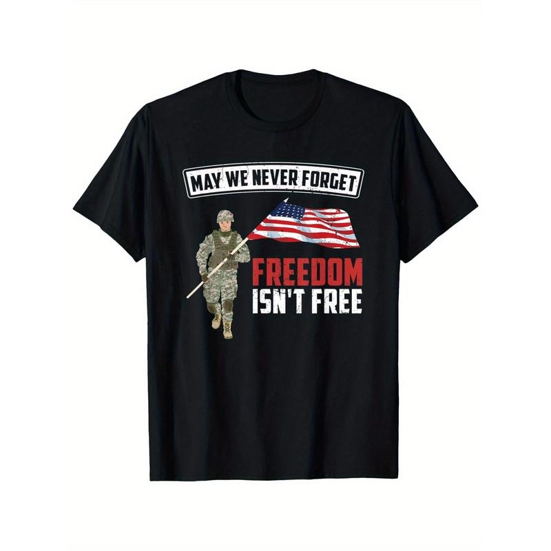 AMERICA US FLAG FREEDOM PATRIOTIC SOLDIER MEMORIAL DAY T-SHIRT MEMORIAL DAY T-SHIRT 100% PURE COTTON GIFT FOR MEN WOMEN...