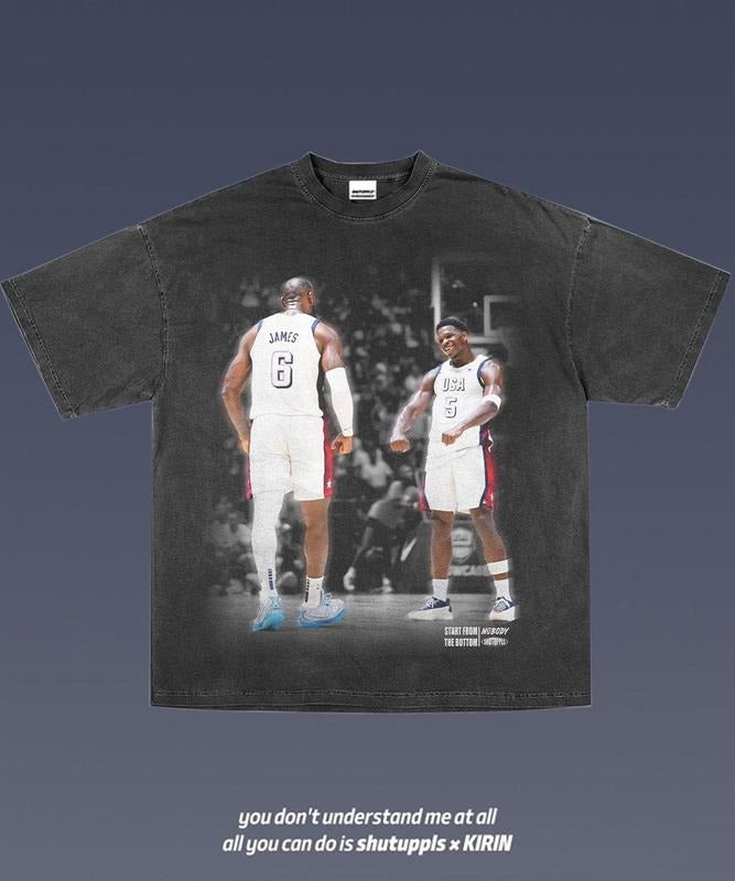 LEBRON JAMES/ ANTHONY EDWARDS Tee | Vintage Tee Graphic T-Shirt Sweatshirt Hoodie | Sport Tee - Gift For Fan 1.0