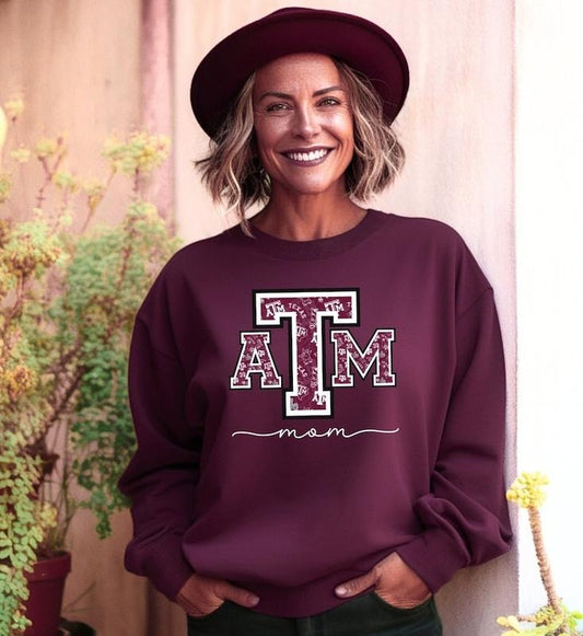 ATM Aggie Mom Sweatshirt, ATM Sweatshirt, AtM Game Day University, Aggie Mom Unisex Sweatshirt